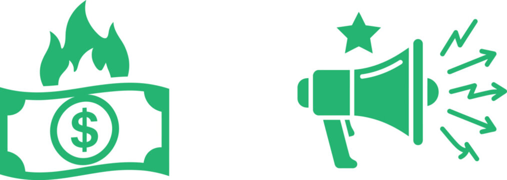 Financial urgency and marketing icons