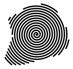 Fototapeta premium Symbol Map of the City Washington Central (United Kingdom) showing the city with a black spiral line
