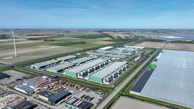Aerial view of a hyperscale data center in the Netherlands
