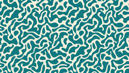 Seamless organic teal and off-white liquid camouflage pattern with background © SumaiyaAkter