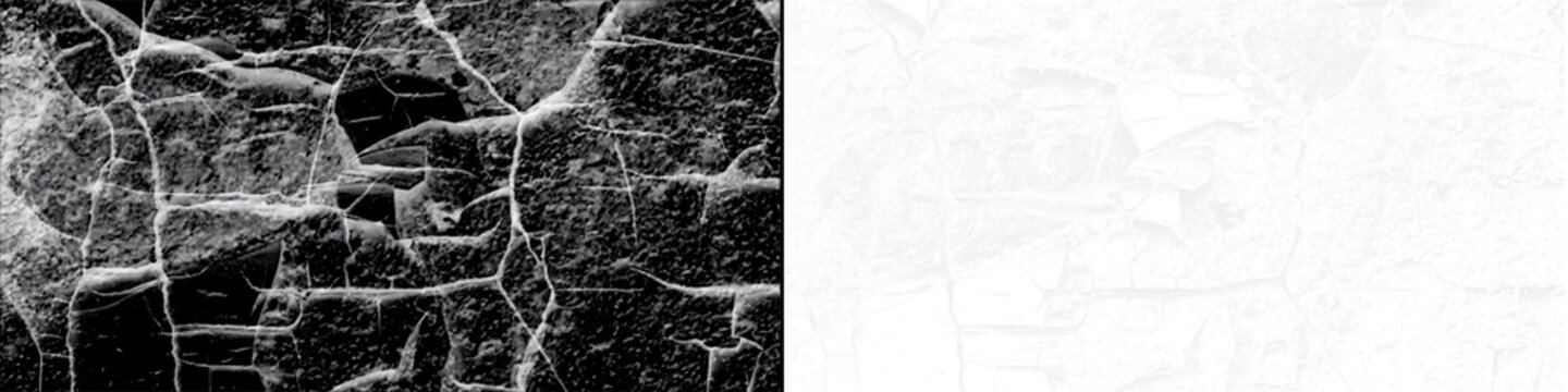 Cracked ice texture effect with white frost lines on dark stone surface showing frozen glass shards and crystalline web.