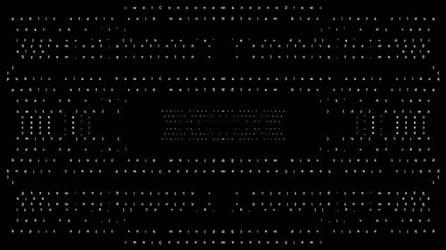 Abstract Digital Code Animation With Glitch Effect.