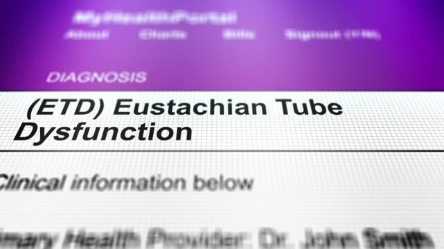Generic Health Portal with Ear Health Diagnosis - (ETD) Eustachian Tube Dysfunction