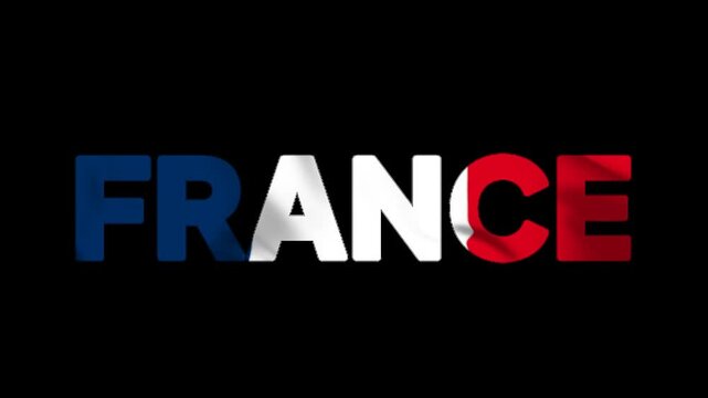 This French-themed text animation, featuring a French flag effect within the lettering, offers an elegant and minimalist look. perfect for football tournament needs. Alpha Video.