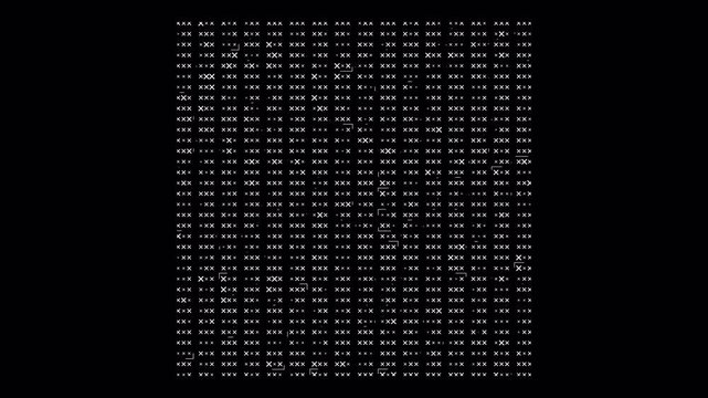 Abstract digital data stream with binary code sequence on black background.
