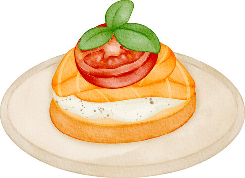 Watercolor lox hand painted illustration
