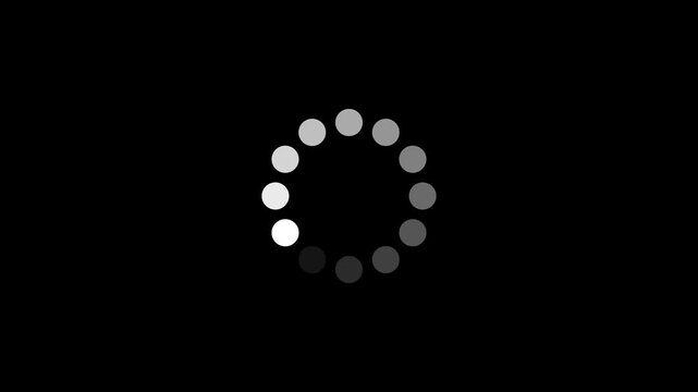 Loading Bar Line Progress Loop Animation on Transparent Background with Alpha Channel and Animated Circle Loading Icon for Motion Graphics Overlay