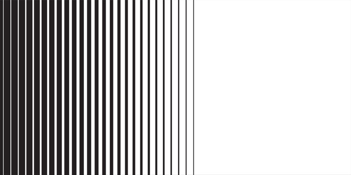 Halftone gradient lines pattern. Faded halftone black lines. Faded gradient background. Horizontal abstract geometric texture with parallel lines.