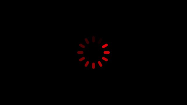 Loading Bar Line Progress Loop Animation on Transparent Background with Alpha Channel and Animated Circle Loading Icon for Motion Graphics Overlay