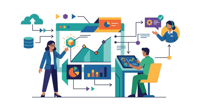 Data analytics team collaboration business intelligence reporting and strategic decision making