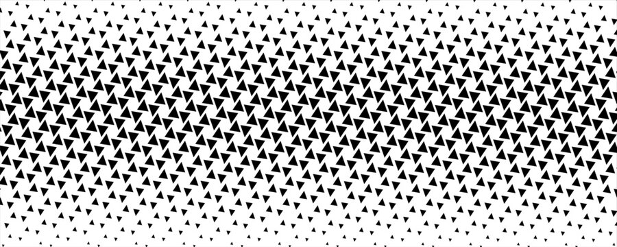 Abstract: Black and white geometric halftone triangle pattern background