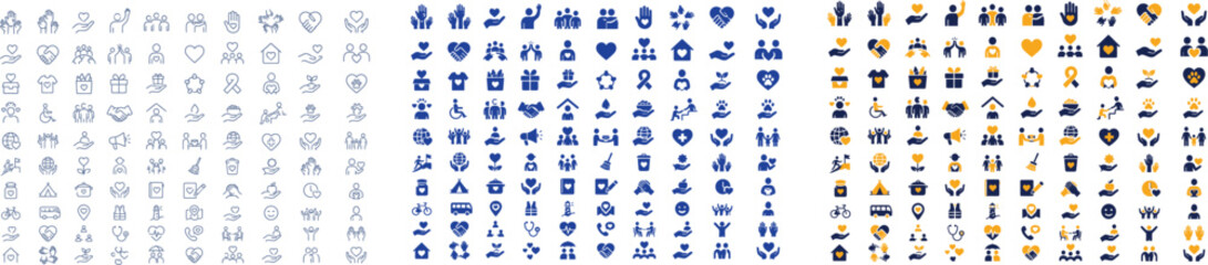 Fototapeta premium Extensive business and UI icon set for digital application interface