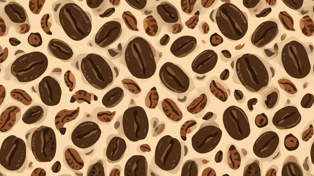 Template vector coffe bean pattern fabric motifs with flat design