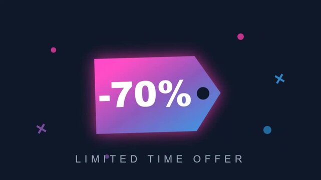 Limited Time Offer 70 Percent Discount Sale Promotion Marketing.