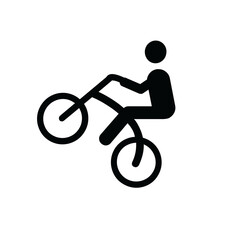 Obraz premium Silhouette of a Man Riding a Bicycle Vector Illustration for Cycling Sport and BMX Adventure Silhouette of a Man Riding a Bicycle Vector Illustration for Cycling Sport and BMX Adventure