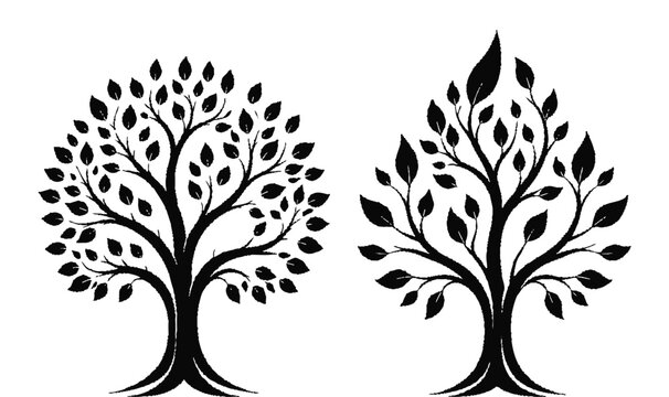 sets of Tree of Life tribal vector black