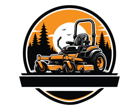 Zero Turn Lawn Mower Lawn Care  vector, Zero turn lawn mower vector illustration