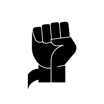 Minimalist raised fist vector logo design