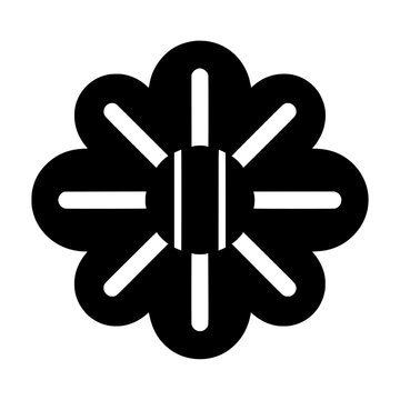 Minimalist Symmetrical Abstract Flower Icon Vector Illustration