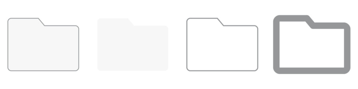 White folder icon clipart with file folders symbol plain modern and outline on transparent background