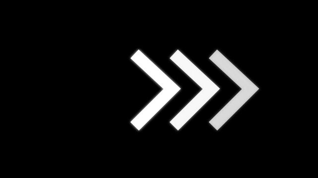 Minimalist animated arrow loading pulsing directional pointer for UI UX and digital interface, seamless loop able motion 4k video.