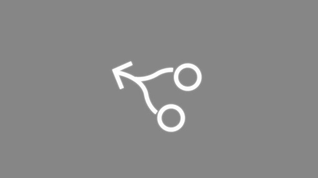 Minimalist animated branching path digital flowchart symbol for UI UX and tech presentations animation,4k video.