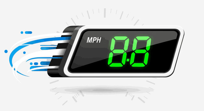 A digital speedometer displays 88 mph with motion blur nearby.