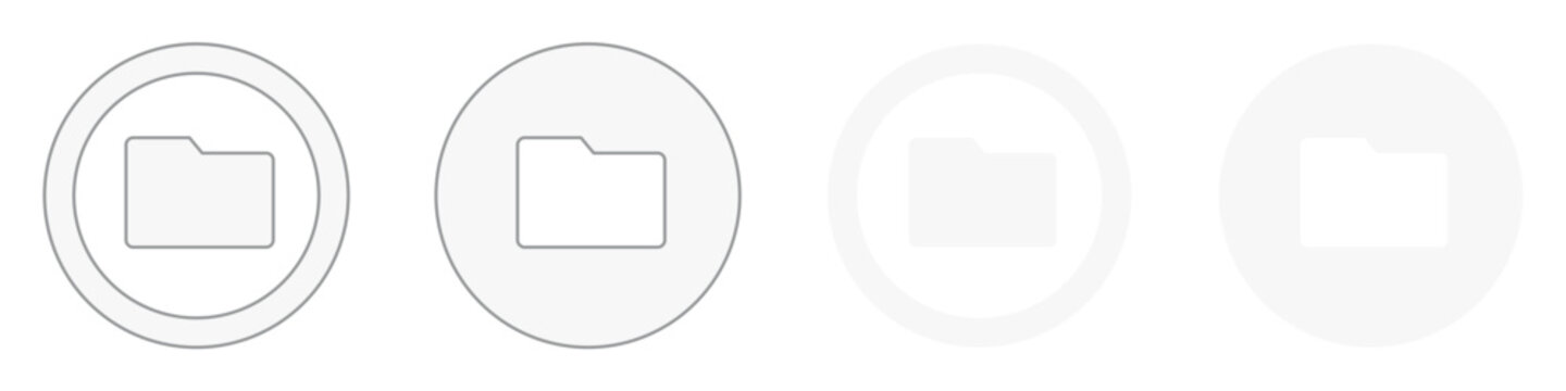 Folder icon white clipart with file folders symbol plain modern outline circle for website social media button on transparent background