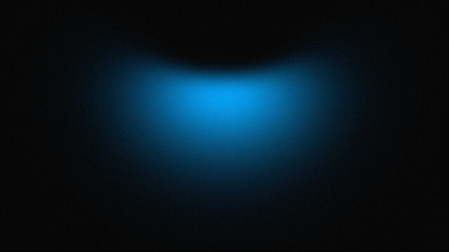 Abstract blue light glow on black background, soft neon spotlight effect, dark cinematic gradient texture for presentation backdrop