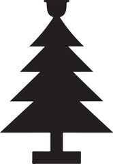 Fototapeta premium Stylized black silhouette of a simplified Christmas tree with a star ornament on top