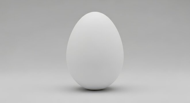 Simple white egg on plain background