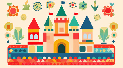 Obraz premium fairy tale castle vector