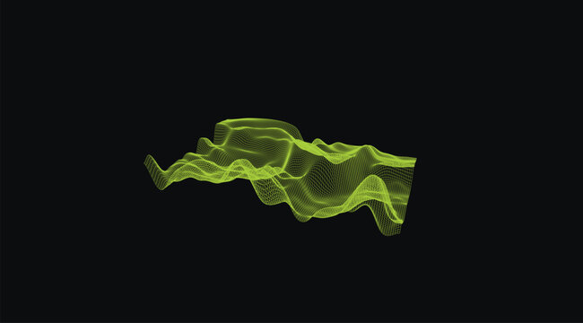 Generative Math Algorithm Plotting Three Dimensional Wave Contour Advanced Digital Programming Development