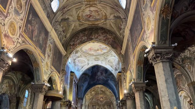 Church in Monza Italy with Historic Architecture and Traditional Italian Cathedral Interior