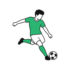 Fototapeta premium Soccer Player Kicking Ball Illustration