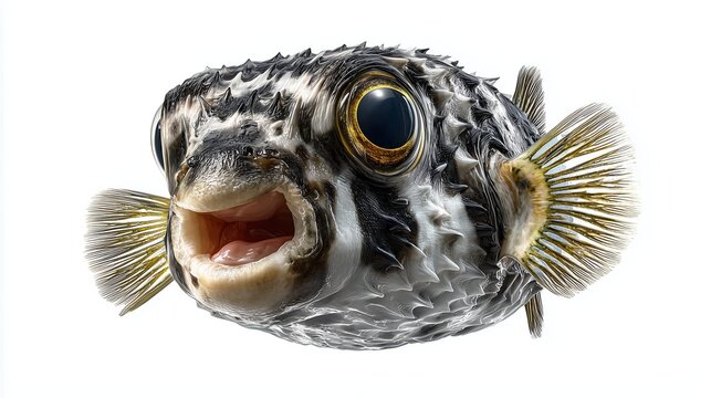 Detailed Close-Up of a Puffer Fish