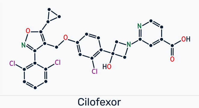 Cilofexor molecule. Nonsteroidal farnesoid X receptor FXR agonist for non-alcoholic fatty liver disease NAFLD, non-alcoholic steatohepatitis NASH, primary sclerosing cholangitis research