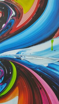 Abstract Swirling Colors and Dynamic Brushstrokes.