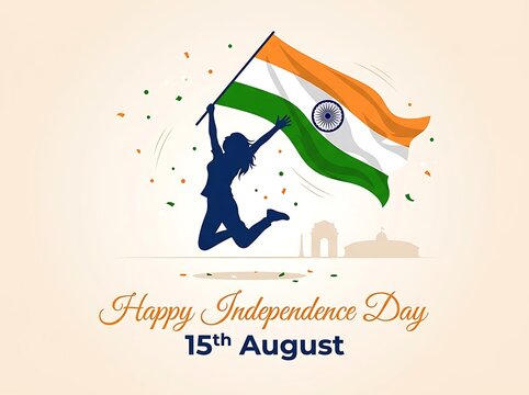 Celebrating indian independence day august 15th freedom and joy
