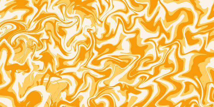 Swirl groovy background with stripe and halftone texture. Line groovy pattern orange color. eps 10