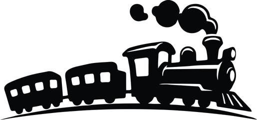Vector illustration of a classic steam locomotive train © Md Mujahid Fakir