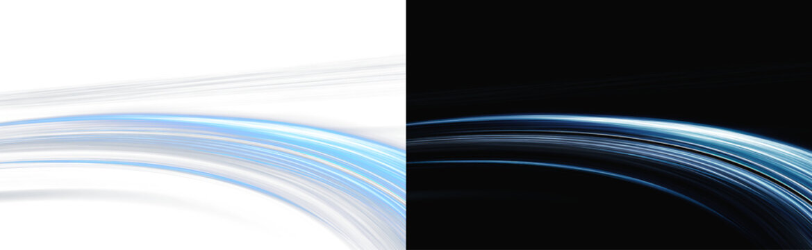 Deep space horizon line overlay, minimal anamorphic neon streak template, saturn ring graphic asset, futuristic orbital line pattern banner on light and dark background