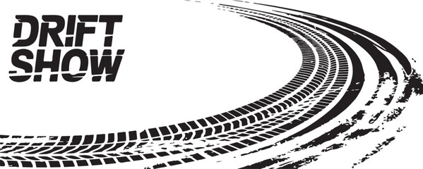 drift tire skid marks show poster vector graphic for motorsport © AIcon Vector