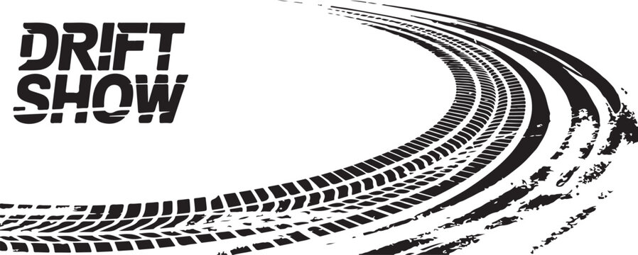 drift tire skid marks show poster vector graphic for motorsport