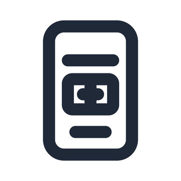 Hardware wallet line icon, cryptocurrency outline symbol