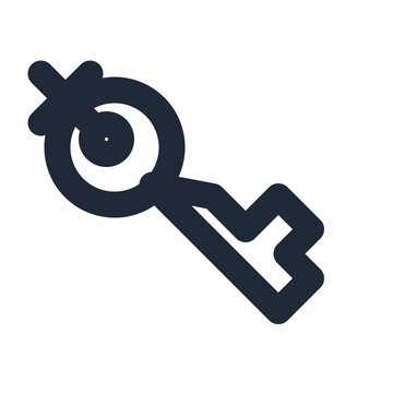 Public key line icon, cryptocurrency outline symbol