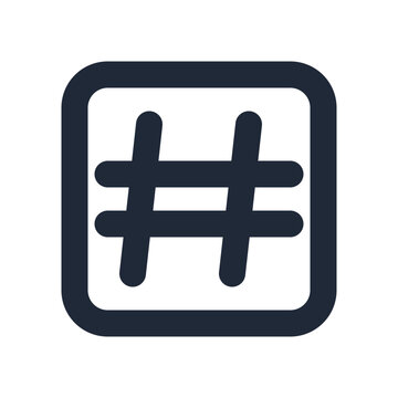Hash block line icon, cryptocurrency outline symbol