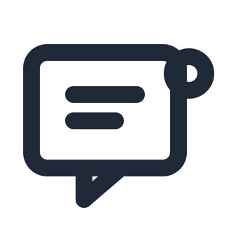 Online chat line icon, customer support outline symbol