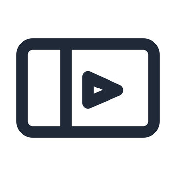 Video chapter line icon, video outline symbol