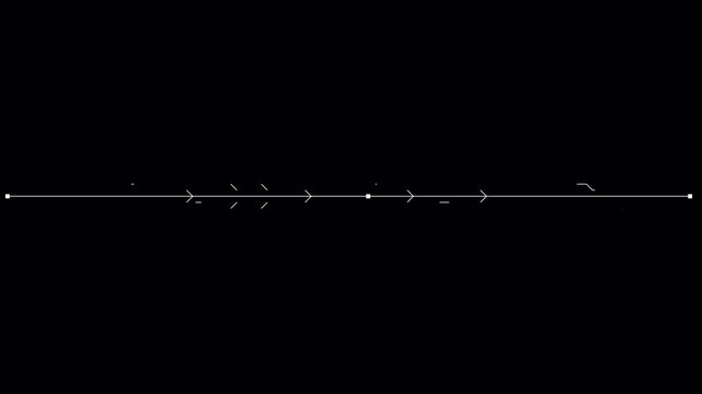 A series of mathematical equations showing the division of a line segment with points.